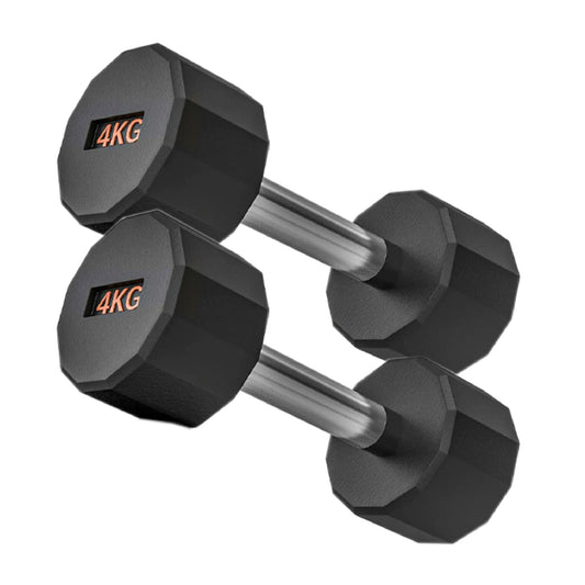 Round Hex Dumbbells with Anti-Roll Design - Premium Rubber-Coated Heads and Knurled Grip Handles - Available as Singles, Pairs or Complete Sets with Optional Storage Rack - Professional Gym Quality