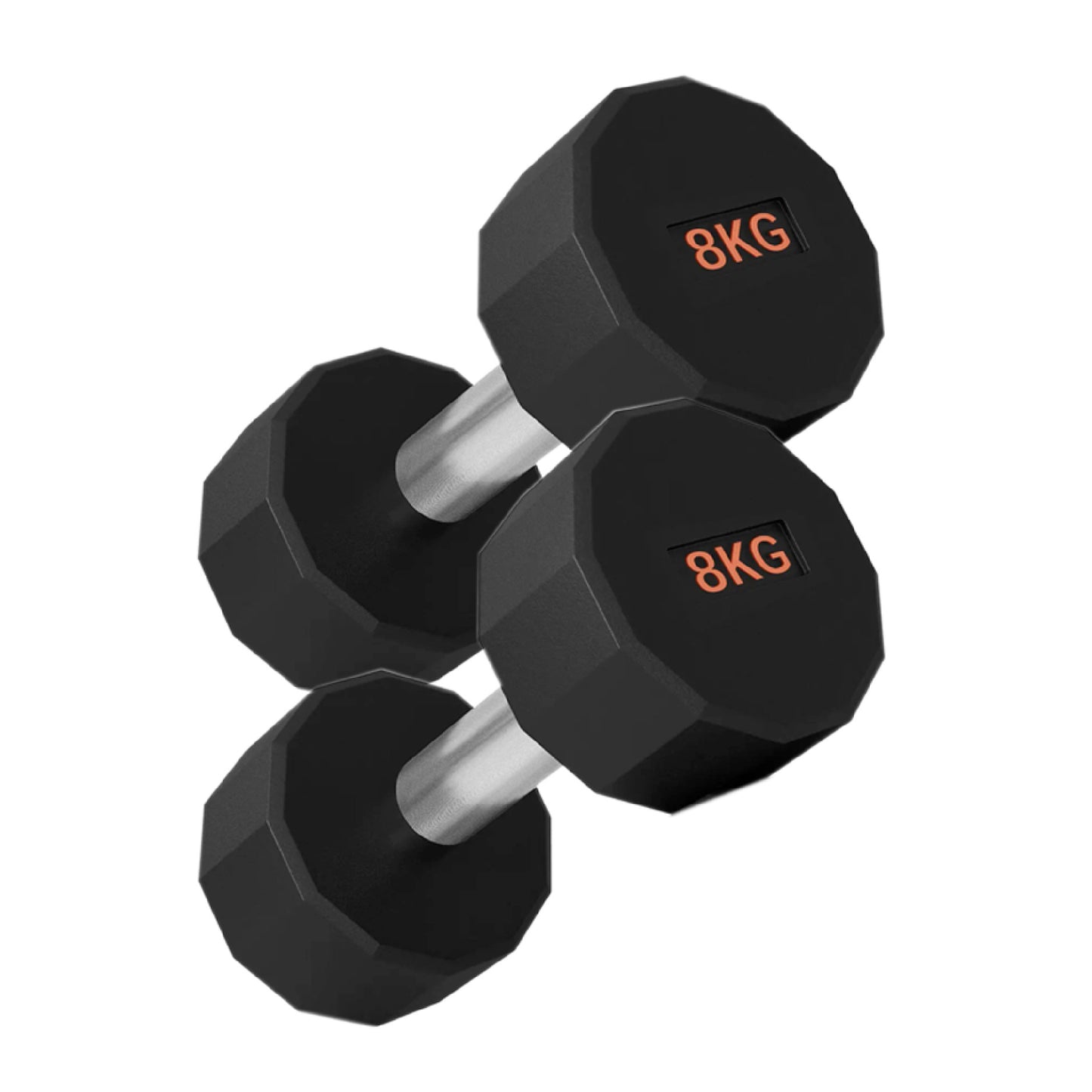 Round Hex Dumbbells with Anti-Roll Design - Premium Rubber-Coated Heads and Knurled Grip Handles - Available as Singles, Pairs or Complete Sets with Optional Storage Rack - Professional Gym Quality