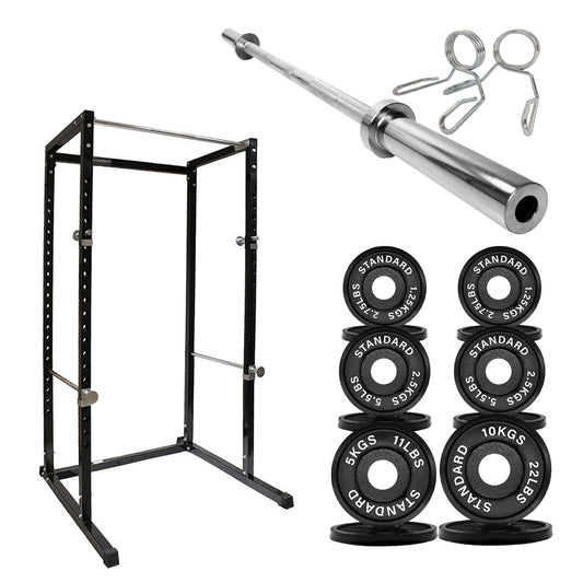 G100 Power Rack Heavy-Duty Adjustable Squat Cage - Professional Strength Training Station with Integrated Pull-Up Bar - Reinforced Steel Construction for Maximum Stability - Customizable Workout Setup