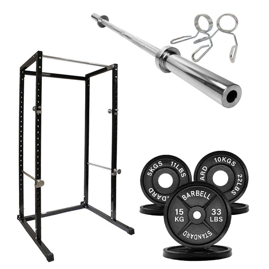 G100 Power Rack Heavy-Duty Adjustable Squat Cage - Professional Strength Training Station with Integrated Pull-Up Bar - Reinforced Steel Construction for Maximum Stability - Customizable Workout Setup