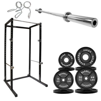 G100 Power Rack Heavy-Duty Adjustable Squat Cage - Professional Strength Training Station with Integrated Pull-Up Bar - Reinforced Steel Construction for Maximum Stability - Customizable Workout Setup