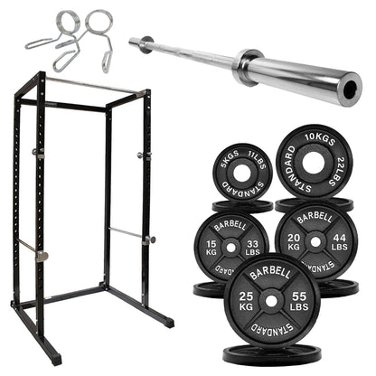G100 Power Rack Heavy-Duty Adjustable Squat Cage - Professional Strength Training Station with Integrated Pull-Up Bar - Reinforced Steel Construction for Maximum Stability - Customizable Workout Setup