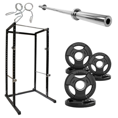 G100 Power Rack Heavy-Duty Adjustable Squat Cage - Professional Strength Training Station with Integrated Pull-Up Bar - Reinforced Steel Construction for Maximum Stability - Customizable Workout Setup
