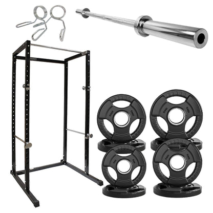 G100 Power Rack Heavy-Duty Adjustable Squat Cage - Professional Strength Training Station with Integrated Pull-Up Bar - Reinforced Steel Construction for Maximum Stability - Customizable Workout Setup