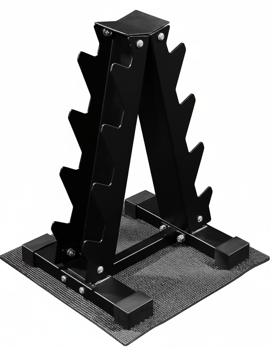 Black metal tire pressure gauge stand on a white background