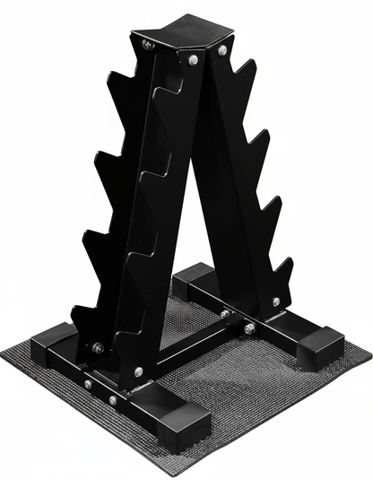Black metal tire pressure gauge stand on a white background