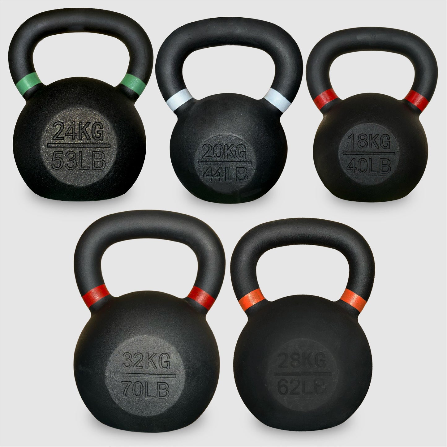 Cast Iron Kettlebells - Premium Solid Construction with Textured Wide Grip Handle - Multiple Weight Options for Strength Training, CrossFit, HIIT Workouts - Durable Home Gym Fitness Equipment for Full