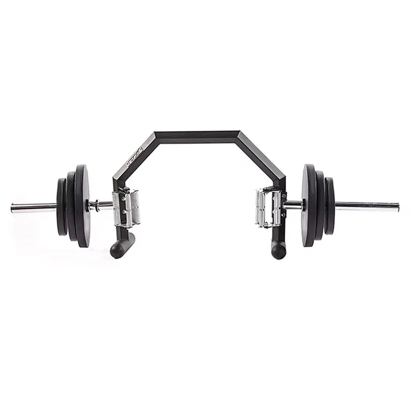 20kg open trap bar with weight plates on a white background