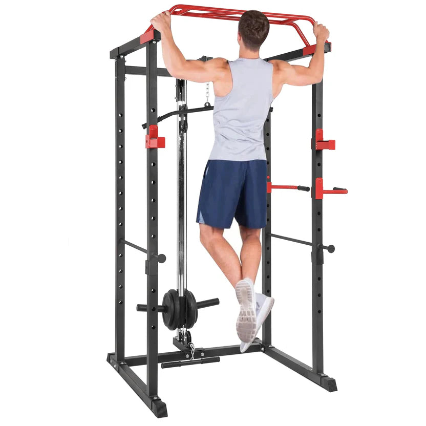 Power Multi Cage with Integrated Cable Pulley System on a white background