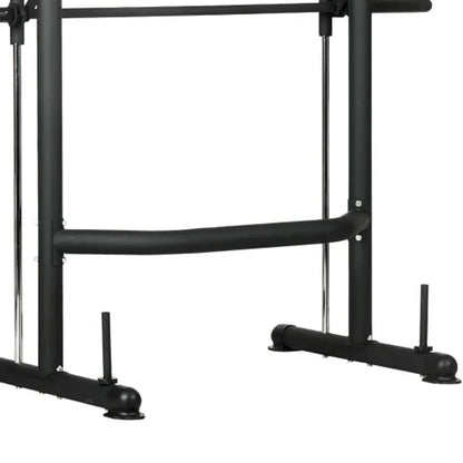 Black metal pull-up bar on a white background