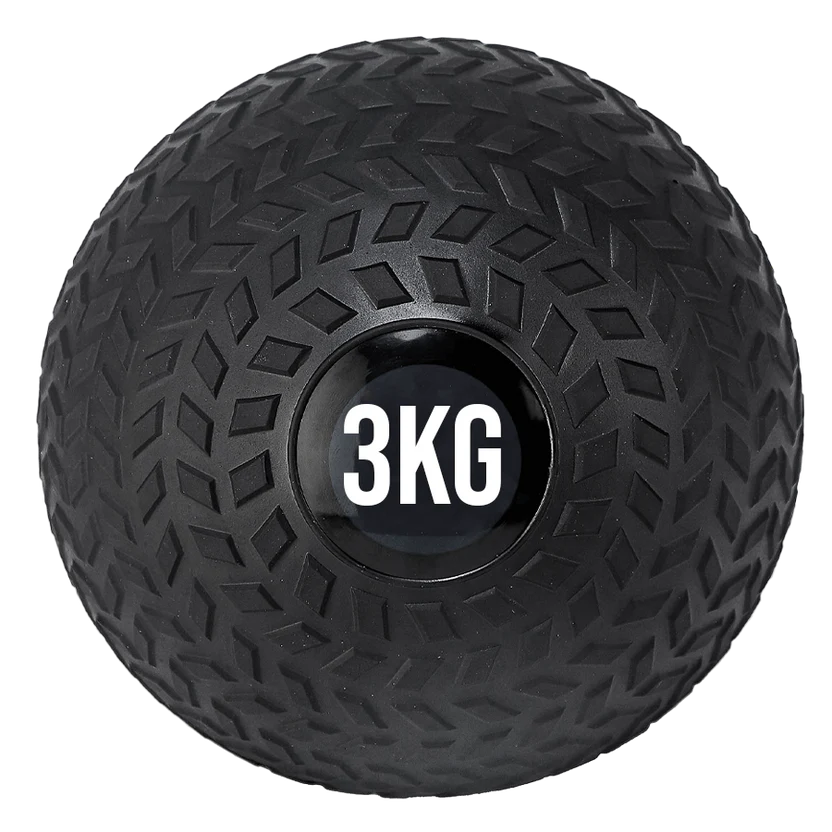 Black exercise ball with '3KG' marking on a white background