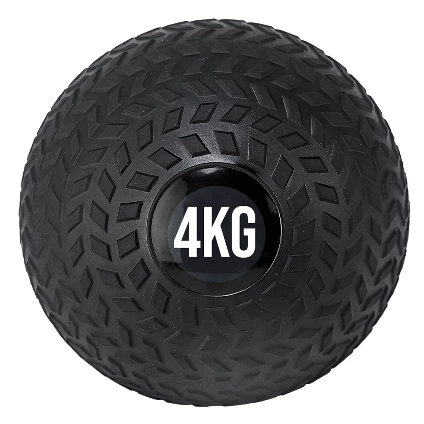 Black 4KG weight ball on a white background