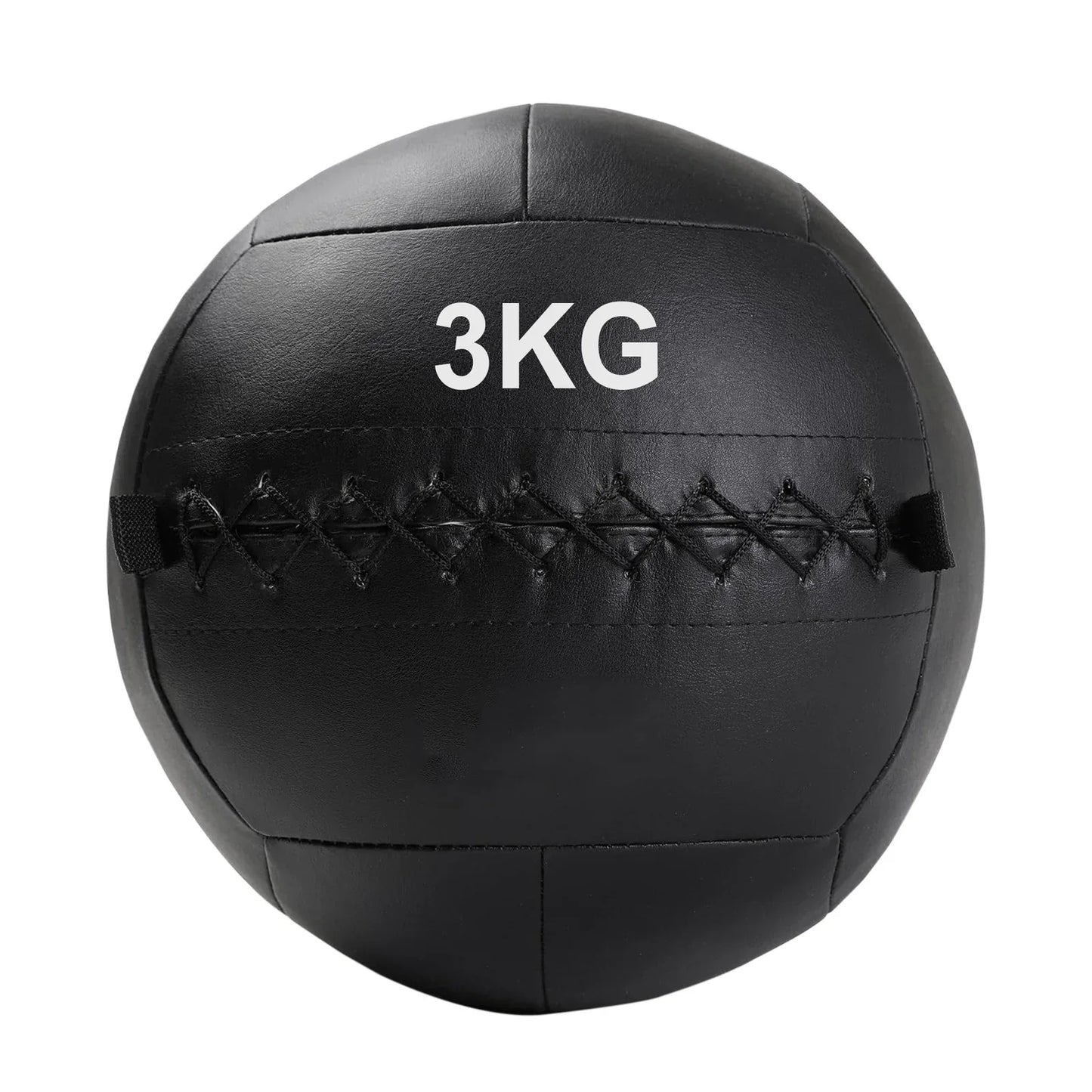 Black wall ball with '3KG' marking on a white background