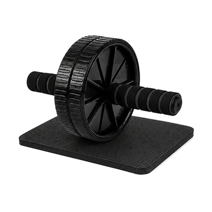 Premium Double-Wheel Ab Roller with Knee Pad - Core Training Exercise Wheel with Rebound Design - Adjustable Elastic Resistance Band - Silent Non-Slip Wheels - Ergonomic Handles - Home Gym Equipment