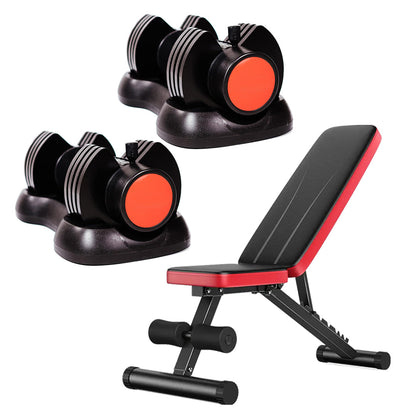 12.5kg Adjustable Dumbbell – 5-in-1 Quick Dial Weight | 2.5kg to 12.5kg Increments, Space-Saving Home Gym Fitness Equipment with ABS Base & Safety Lock