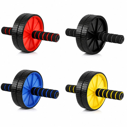 Premium Double-Wheel Ab Roller with Knee Pad - Core Training Exercise Wheel with Rebound Design - Adjustable Elastic Resistance Band - Silent Non-Slip Wheels - Ergonomic Handles - Home Gym Equipment