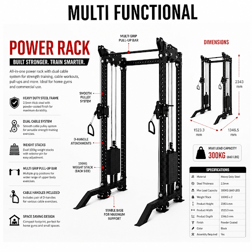 Complete Functional Fitness Rack with Pulldown, Cables & Chin-Up Bar