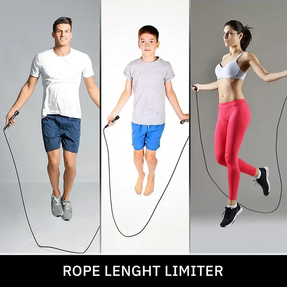 Black Skipping Rope – Adjustable Length Jump Rope for Cardio, Endurance & Fat-Burning | Lightweight Tangle-Free Fitness Rope for Home, Gym & Outdoor Training
