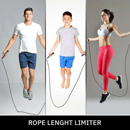 Black Skipping Rope – Adjustable Length Jump Rope for Cardio, Endurance & Fat-Burning | Lightweight Tangle-Free Fitness Rope for Home, Gym & Outdoor Training