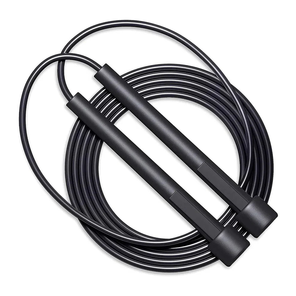 Black Skipping Rope – Adjustable Length Jump Rope for Cardio, Endurance & Fat-Burning | Lightweight Tangle-Free Fitness Rope for Home, Gym & Outdoor Training