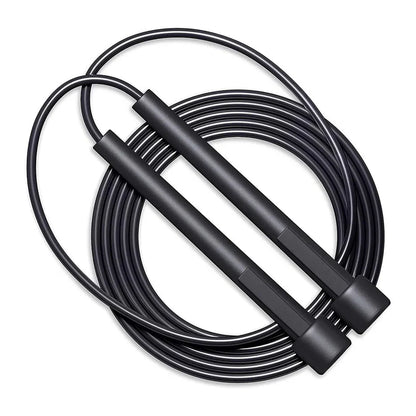Black Skipping Rope – Adjustable Length Jump Rope for Cardio, Endurance & Fat-Burning | Lightweight Tangle-Free Fitness Rope for Home, Gym & Outdoor Training