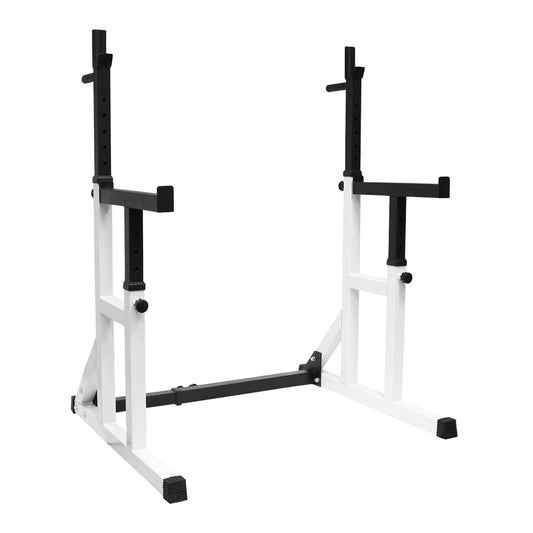 Heavy-Duty Adjustable Squat and Bench Press Rack – 400kg Capacity Multi-Function Barbell Stand with Integrated Dip Handles for Home Gym Strength Training
